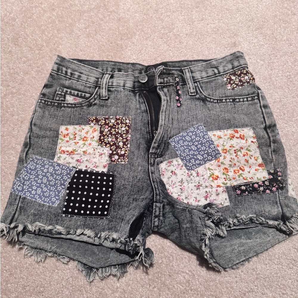 Cheap Monday Floral Patch Jean Shorts
